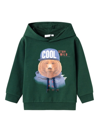NAME IT MINI - NMM LABEAR SWEAT WH UNB - Pine Grove