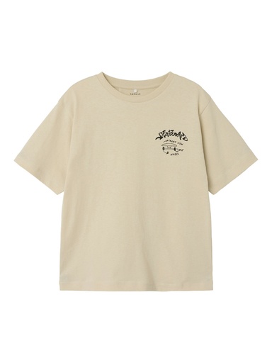 NAME IT KIDS - NKM LASSO NREG SS TOP - White Swan BLACK