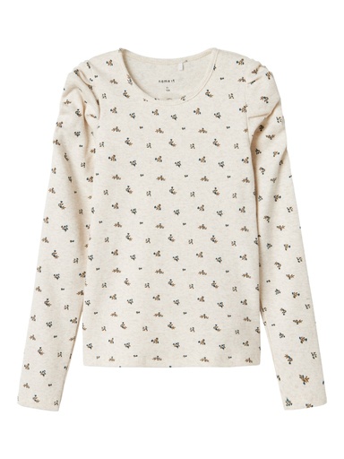 NAME IT MINI - NMF OLINNE LS SLIM TOP - Peyote Melange