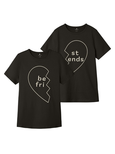 NAME IT KIDS - NKF OFRIEND SS NREG TOP 2 PACK BF - Black