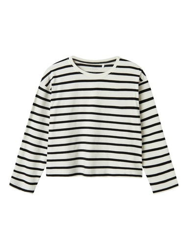 NAME IT KIDS - NKF VITA LS SHORT RLX TOP - Jet Stream Black
