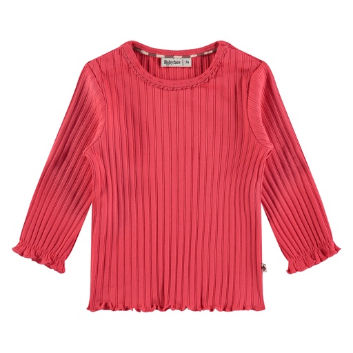 Babyface - girls rib t-shirt longsleeve - red - BBE24528624