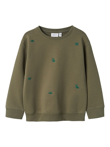 NAME IT MINI - NMM BEN NREG SWEAT UNB - Dusty Olive