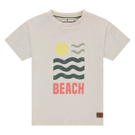 Stains & Stories - boys t-shirt short sleeve - bone - SSA25207632-SSA-00014