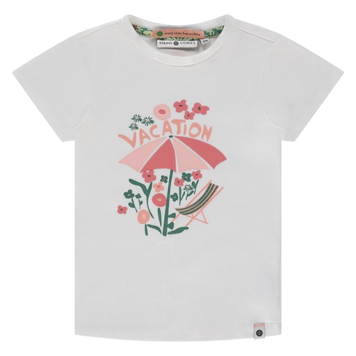 Stains & Stories - girls t-shirt short sleeve - ivory - SSA25208628-SSA-00049