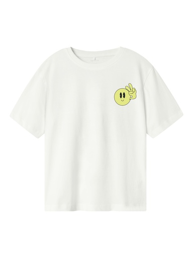NAME IT KIDS - NKM ZULLA SS NREG TOP BOX NOOS - Bright White SUNNY LIME
