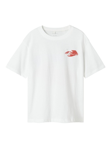 NAME IT KIDS - NKM FONNOT SS NREG TOP BOX - Bright White LOBSTER