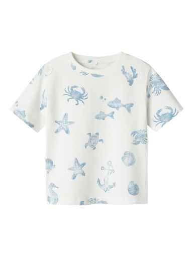 NAME IT MINI - NMM FILLE SS TOP BOX - Cloud Dancer