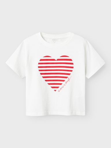NAME IT MINI - NMF FESKO SS NREG TOP - Bright White Chinese Red