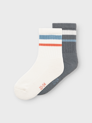 NAME IT MINI - NMM FEMA 2P SOCK - Cloud Dancer Lave Smoke