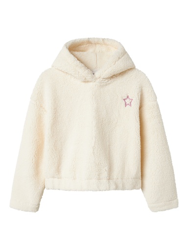NAME IT KIDS - NKF ODETTE LS TEDDY PULLOVER WH PS - Jet Stream