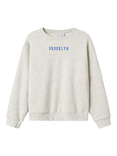 NAME IT KIDS - NKF NEVEA RLX SWEAT BRU - Light Grey Melange