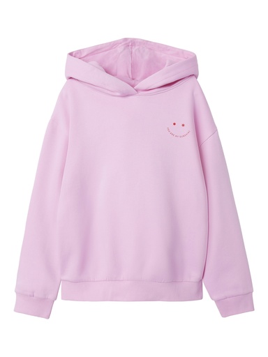 NAME IT KIDS - NKF DEVINA LS RLX SWE HOOD BRU - Pink Frosting