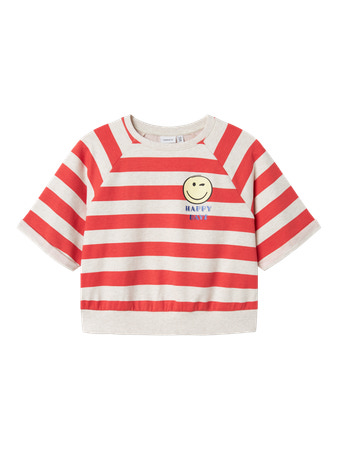 NAME IT KIDS - NKF ACCA HAPPY SS RLX SHORT SWEAT UNB SMI - Spiced Coral