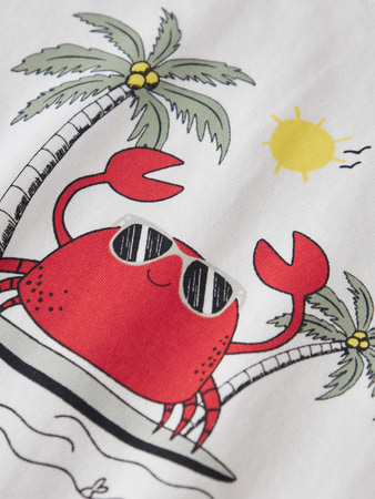 NAME IT MINI - NMM VUX SS TOP - Bright White Crab surf