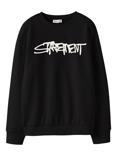 NAME IT KIDS - NKM TERO LS NREG SWEAT BRU - Black