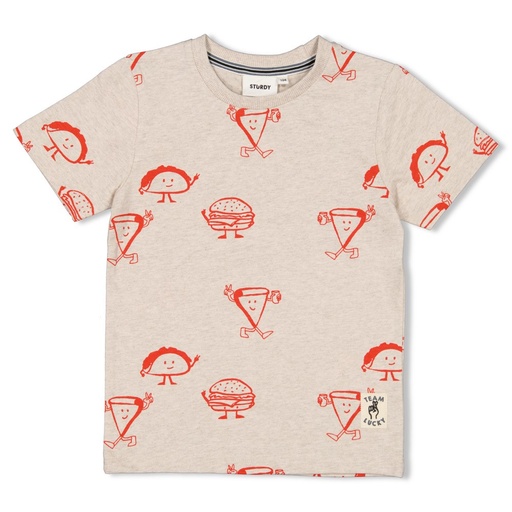 Sturdy - T-shirt AOP - Couch Club - Offwhite melange - 71700477