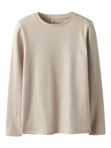 NAME IT KIDS - NKF RIBEA LS SLIM TOP - Cement