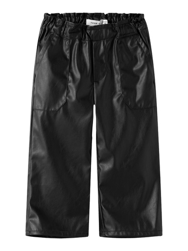 NAME IT MINI - NMF ROCKANA PU WIDE PANT - Black