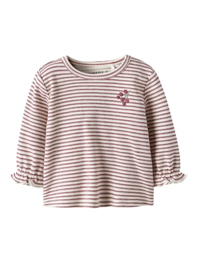 NAME IT BABY - NBF BRIPA LS O-NECK - Oxblood Red