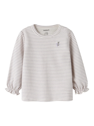 NAME IT BABY - NBF BRIPA LS O-NECK - Lavender Gray