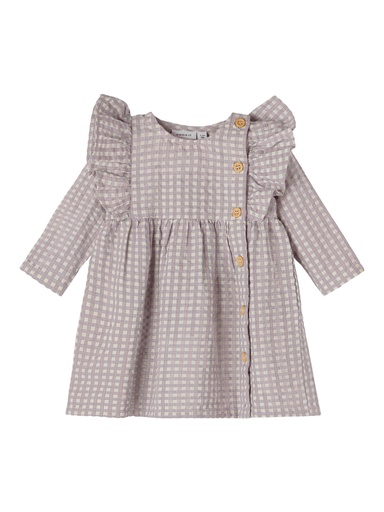 NAME IT BABY - NBF BETRINE LS DRESS - Violet Ice