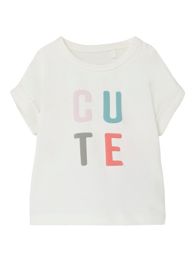 NAME IT BABY - NBF HAZE SS TOP - White Alyssum