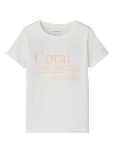 NAME IT KIDS - NKF DAFAR SS TOP - White CORAL