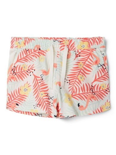 NAME IT MINI - NMF VIGGA SHORTS FFFF - White Alyssum TROPICAL